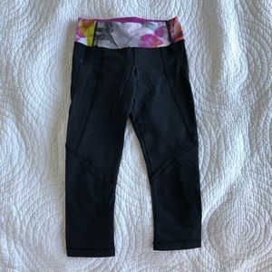 Lululemon crop leggings with tie dye waistband
